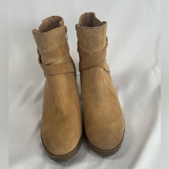 BLONDO Tamzin Waterproof Bootie In Tortilla Suede Tan Sz 8 - Picture 3 of 11